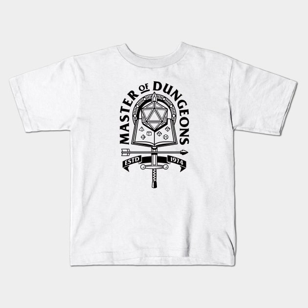 Dungeon Master Master of Dungeons and Dragons Kids T-Shirt by Natural 20 Shirts